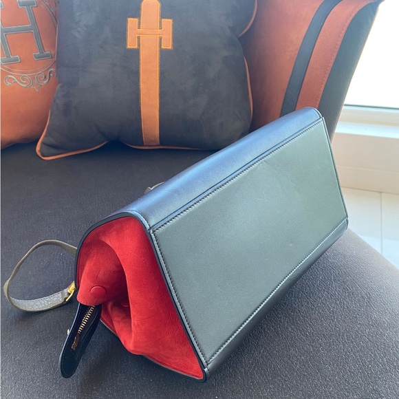 Celine trapeze medium tri-color suede and leather handbag - Picture 4 of 4